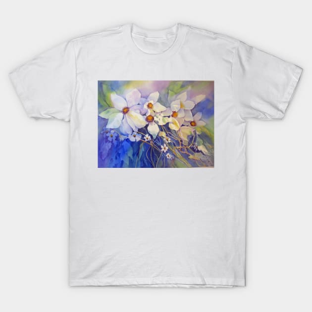White Clematis T-Shirt by bevmorgan